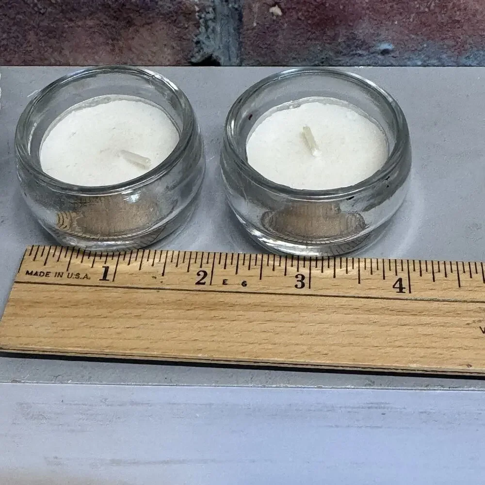 Set‎ of 2 Mikasa Crystal Frosted Clear Christmas Fiesta Votive Candle Holders